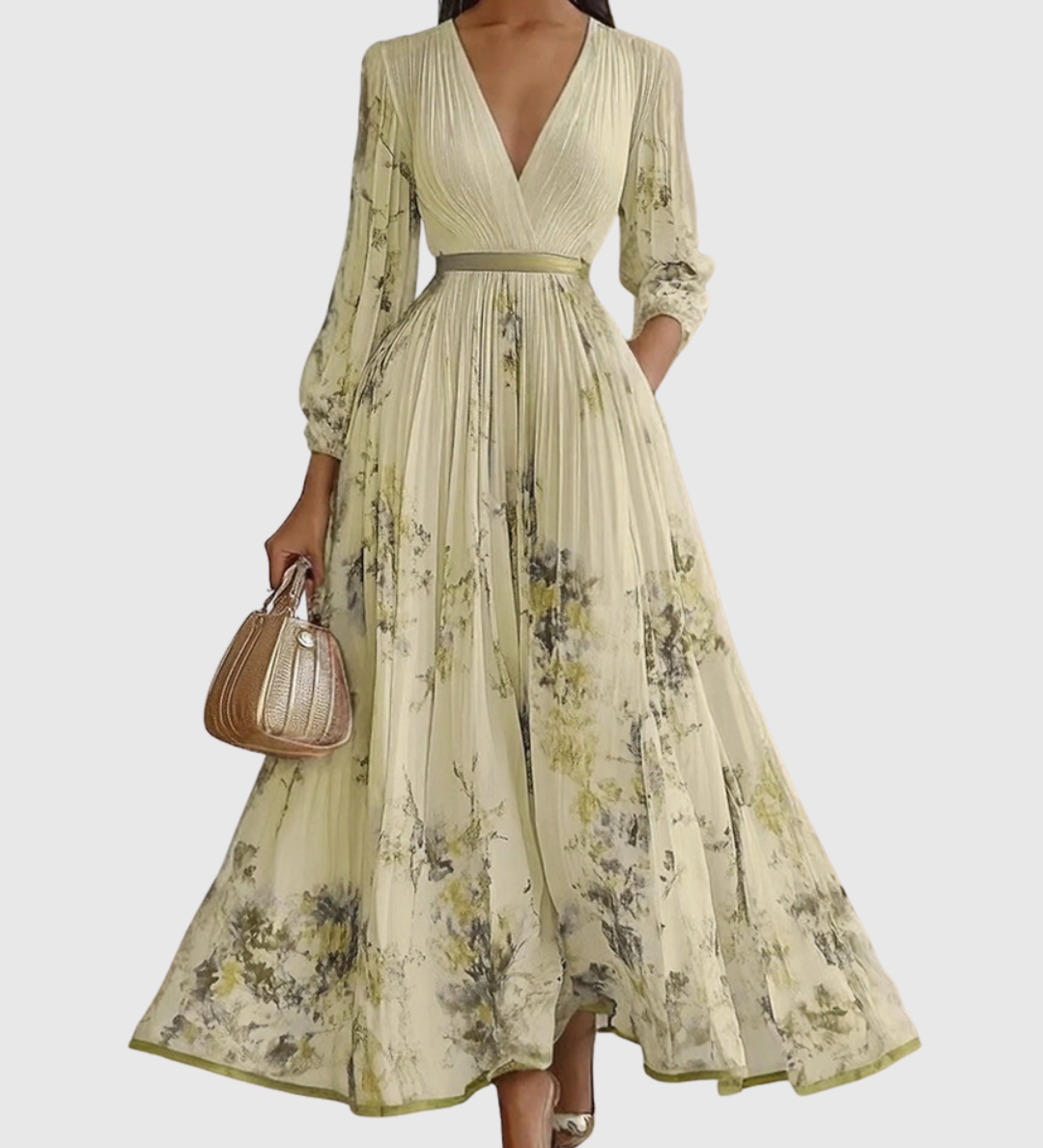 Zuzanna - Elegancka Maxi Sukienka z Faldami