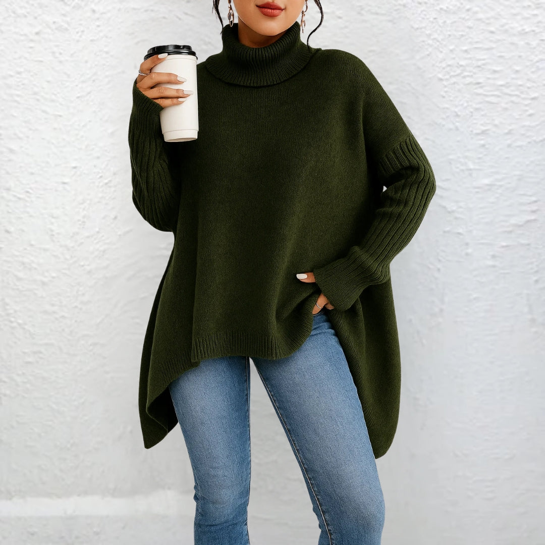Brigit™ | Luźny sweter z golfem