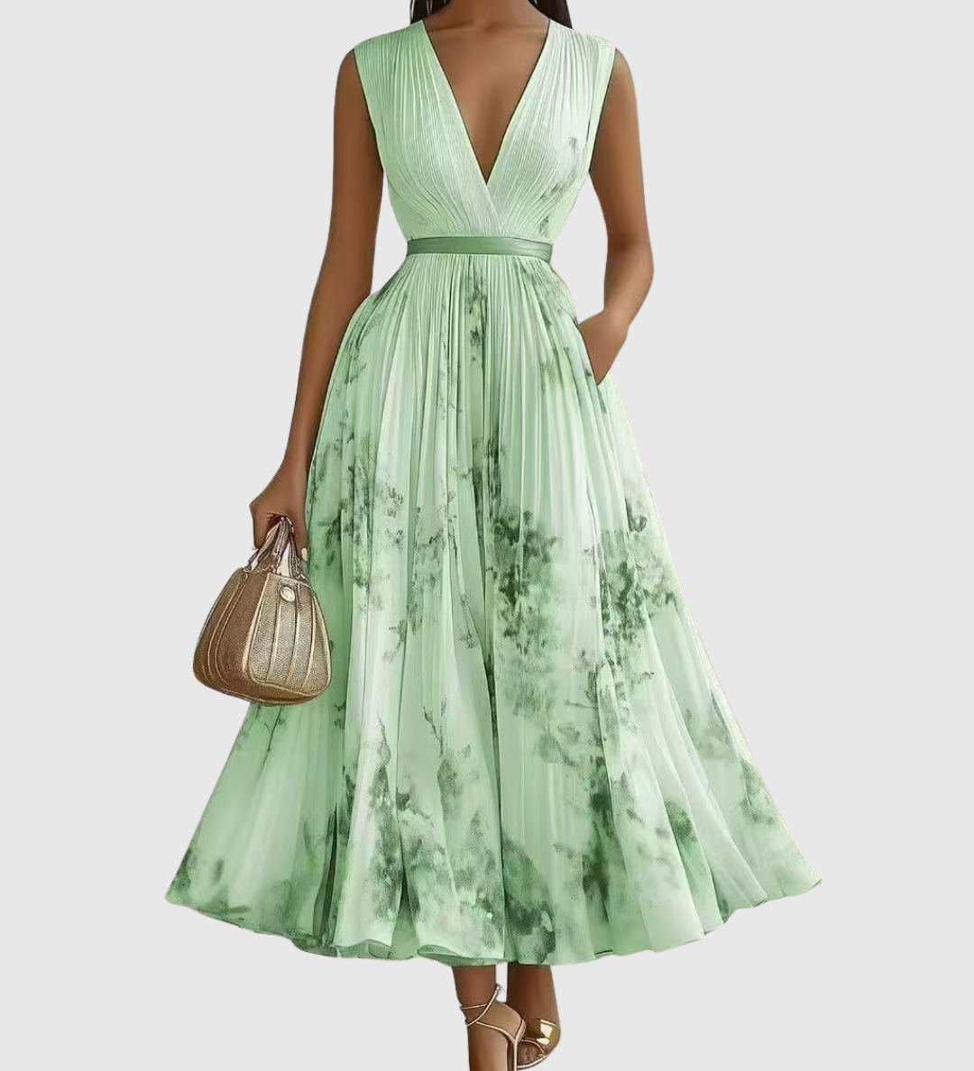 Zuzanna - Elegancka Maxi Sukienka z Faldami