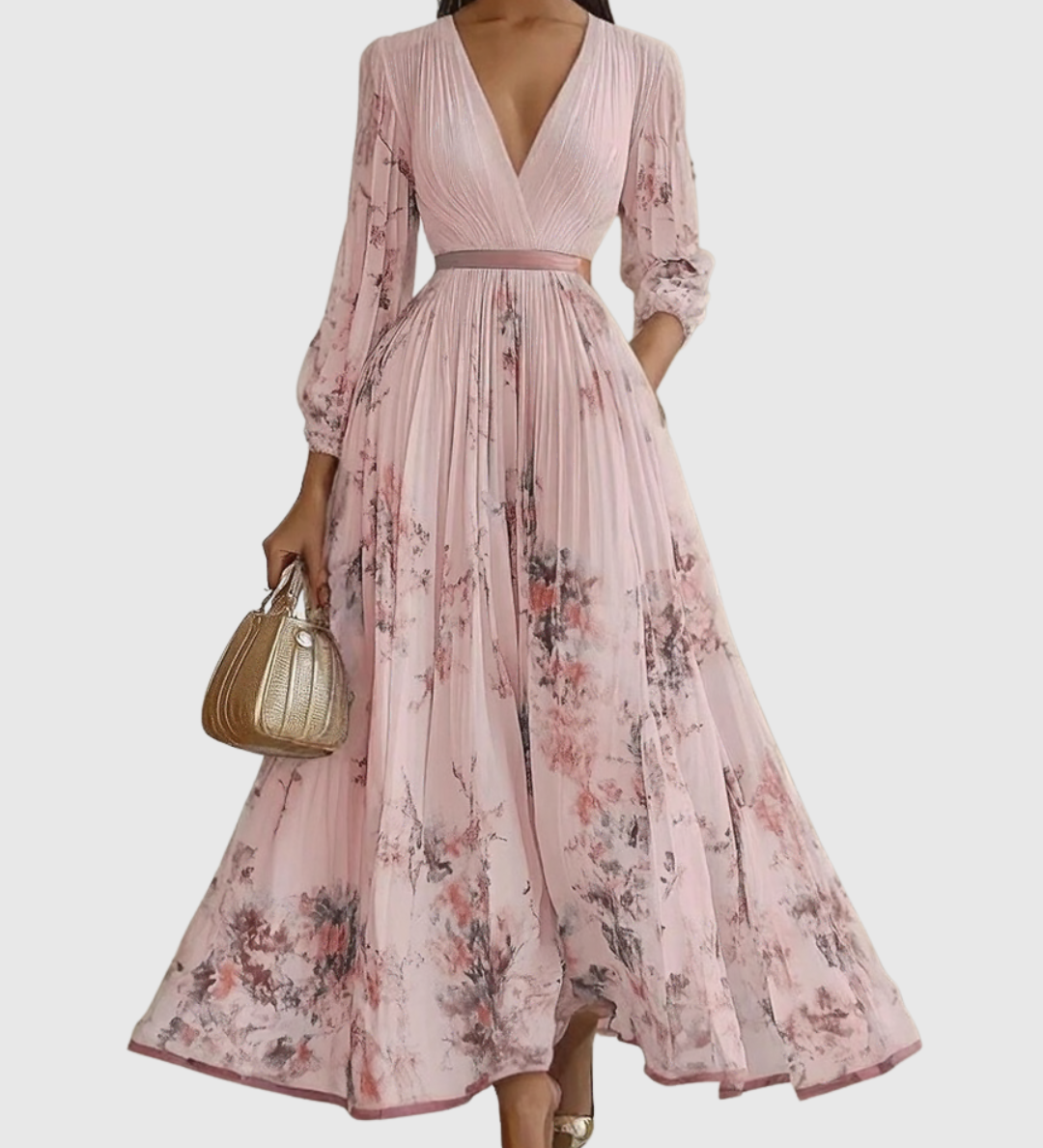 Zuzanna - Elegancka Maxi Sukienka z Faldami