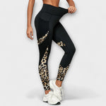 Legginsy z wysokim stanem w leopardzi wzór