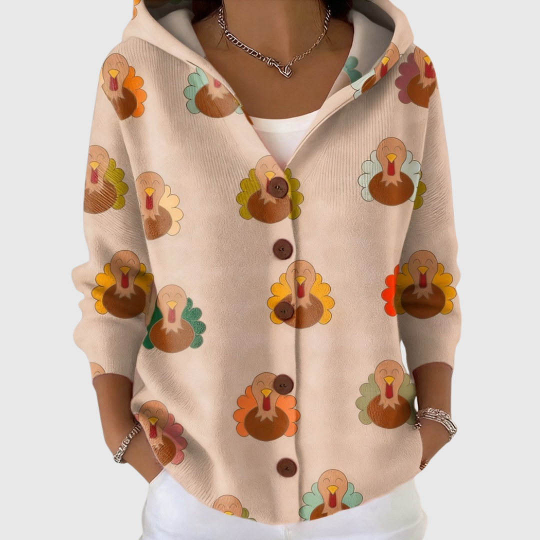 Sweter Kardigan z Kapturem