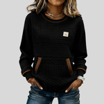 Mies - Strukturalny sweatshirt w kolorze blokowym z okrągłym dekoltem