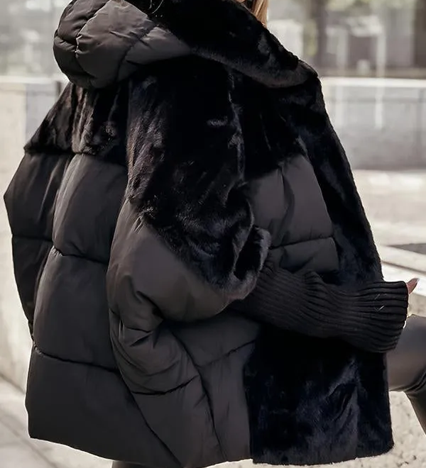 Ava – Elegancka pikowana kurtka z futerkiem Teddy
