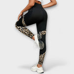 Legginsy z wysokim stanem w leopardzi wzór