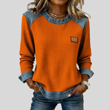 Hetty - Bluza patchwork z fakturą waflową