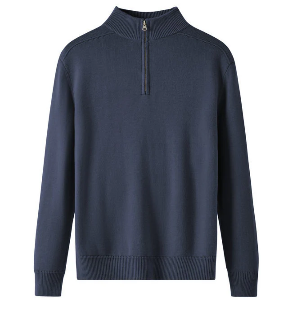 Capri – Męski sweter z wełny merynosów z półzamkiem