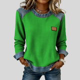 Hetty - Bluza patchwork z fakturą waflową