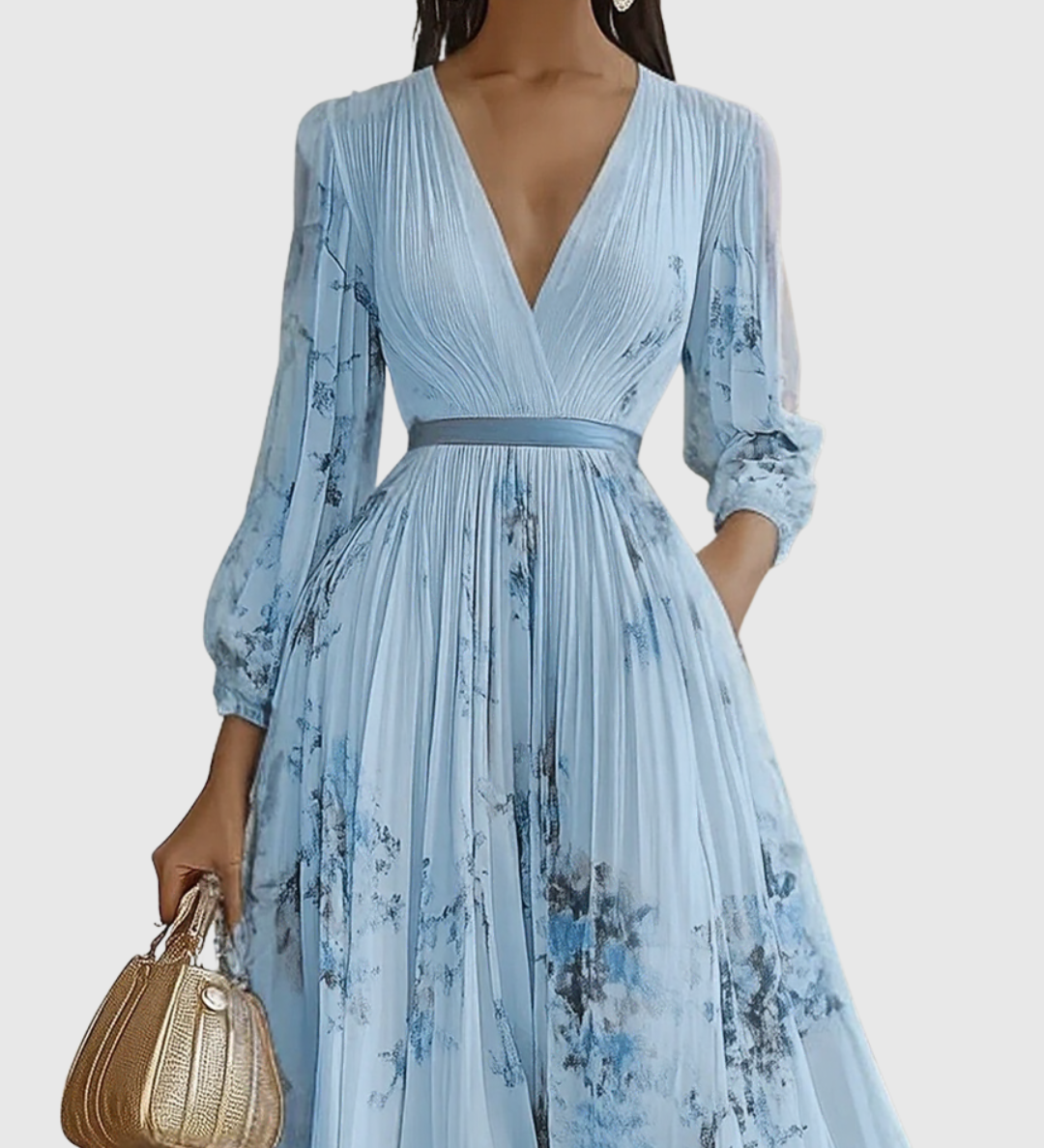 Zuzanna - Elegancka Maxi Sukienka z Faldami
