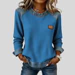 Hetty - Bluza patchwork z fakturą waflową