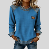 Hetty - Bluza patchwork z fakturą waflową