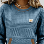 Mies - Strukturalny sweatshirt w kolorze blokowym z okrągłym dekoltem