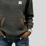 Mies - Strukturalny sweatshirt w kolorze blokowym z okrągłym dekoltem