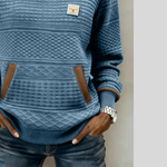 Mies - Strukturalny sweatshirt w kolorze blokowym z okrągłym dekoltem