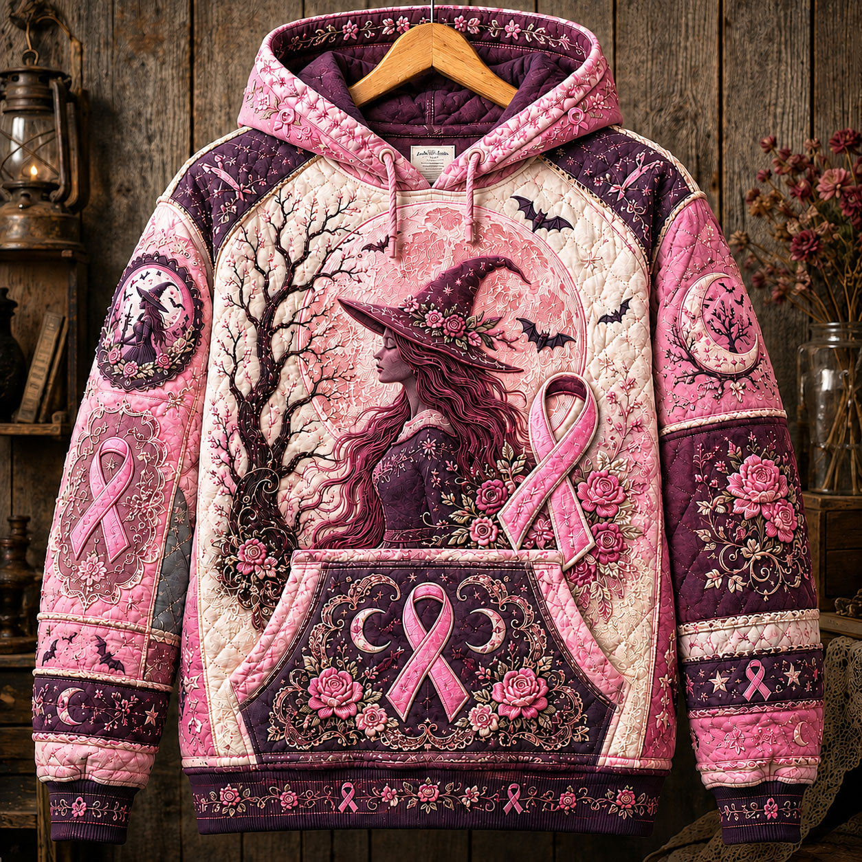 Hoodie z Różową Wstążką Czarownicy