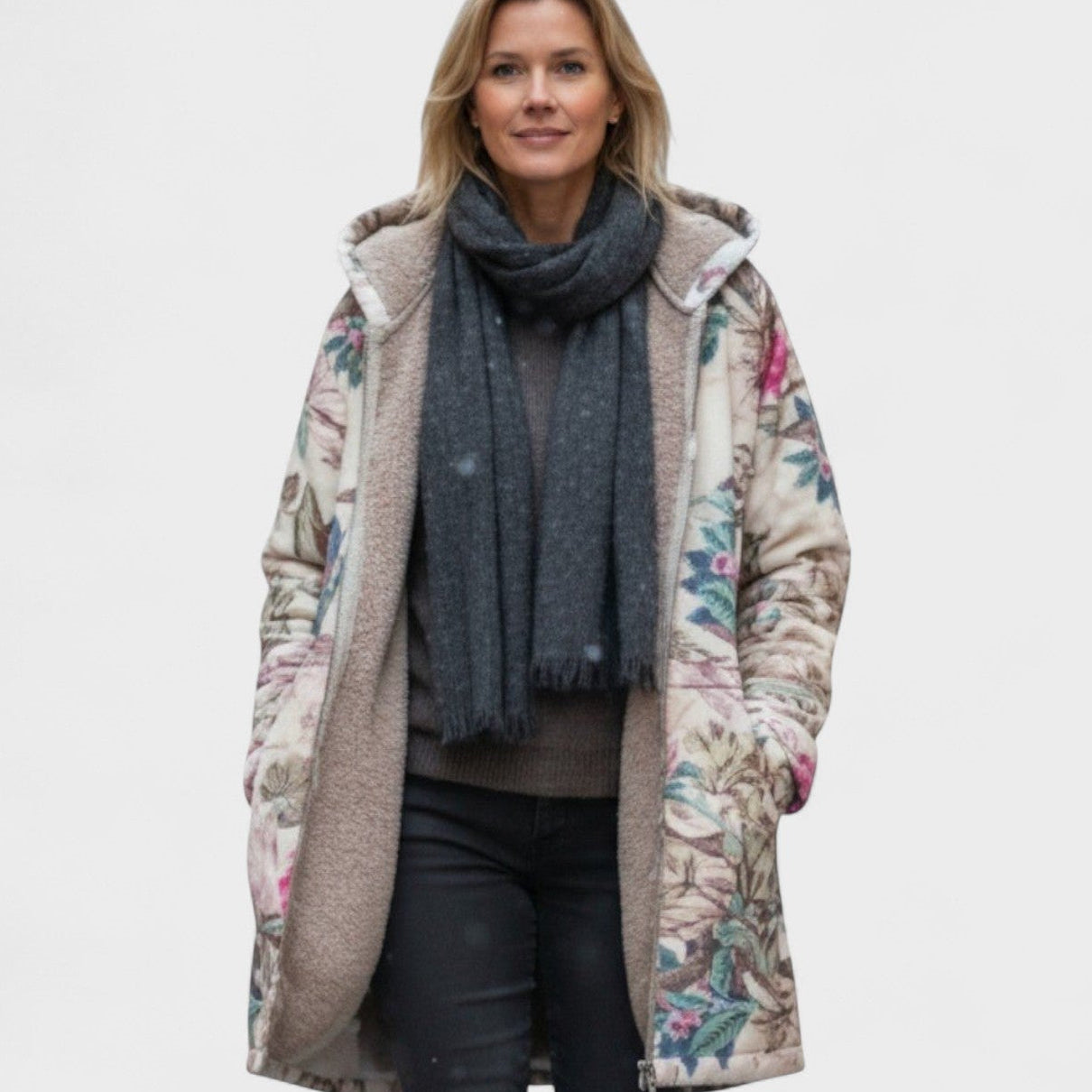 Ivy - Pastelowa Botaniczna Kurtka Fleece