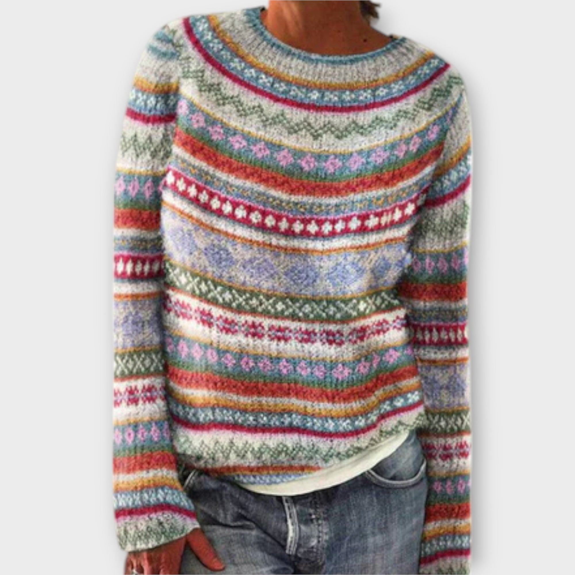 Vintage pleciony sweter dla kobiet