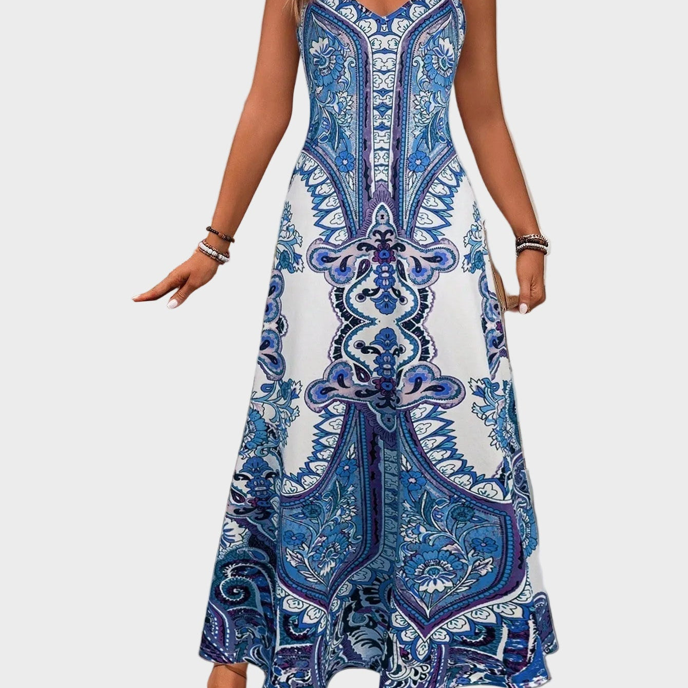 Klára - Eleganckie letnie maxi sukienki bez rękawów