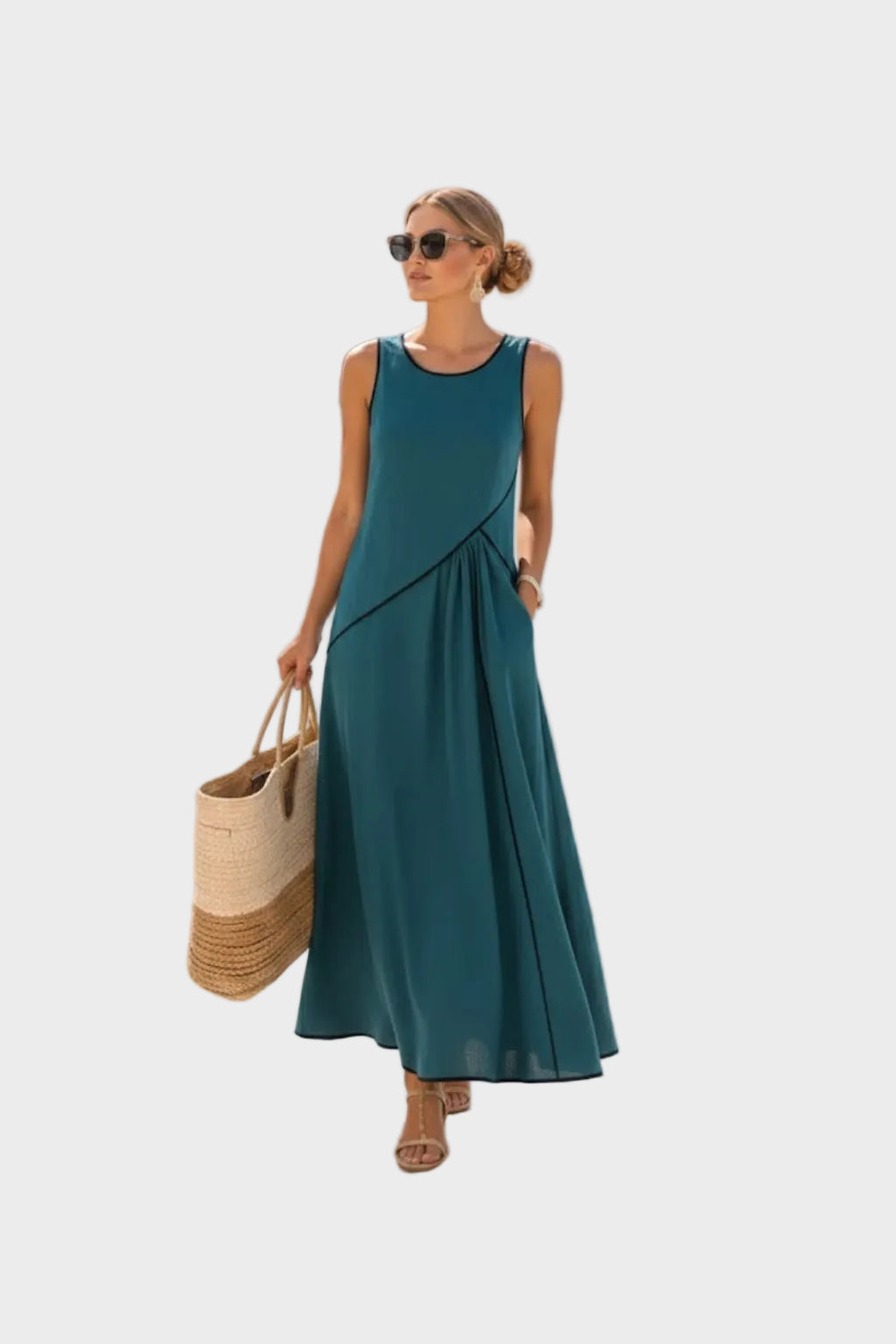 Maisy - Elegancka Sukienka Bez Rękawów
