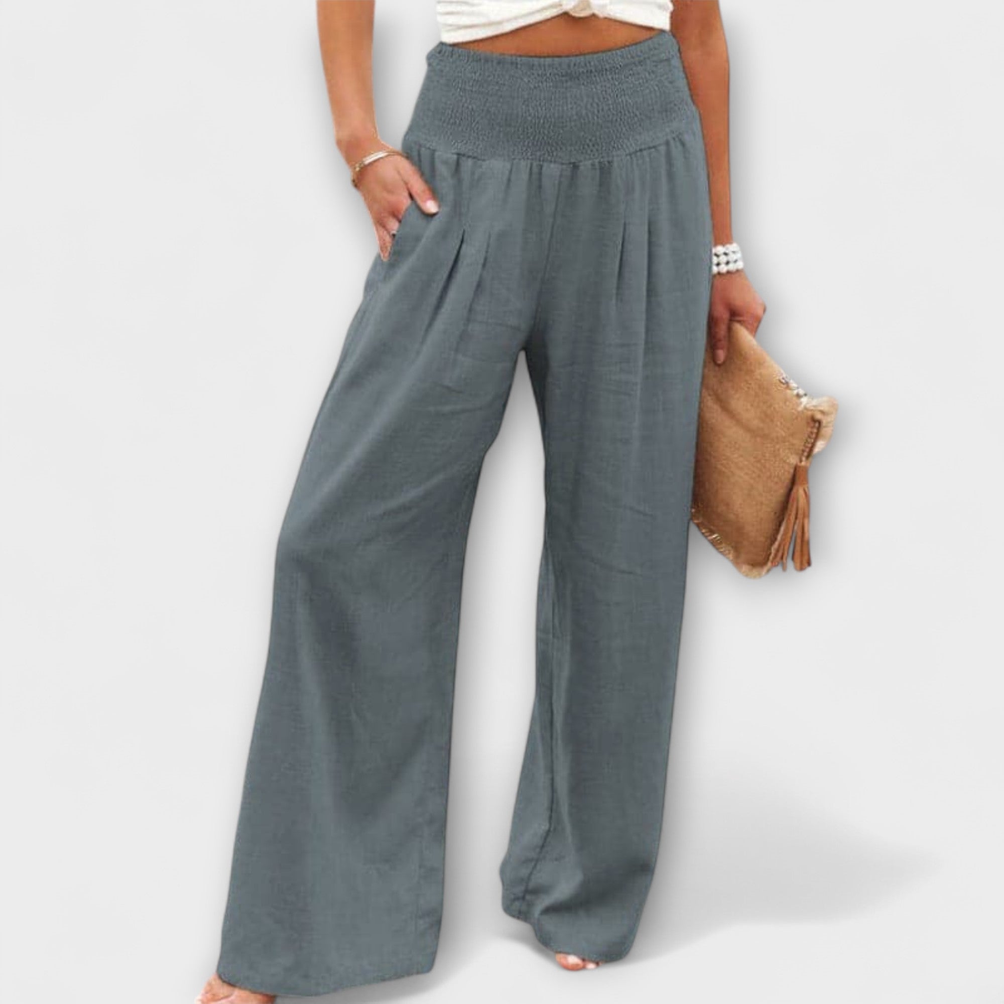 Freida - Lässige weite Leinenhose