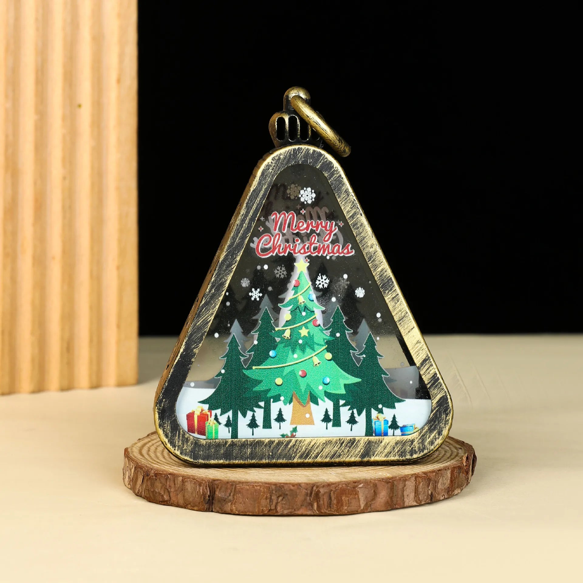 Christmas Decoration Retro Small Night Light Hanging Ornament Glowing Lantern Gift Window Display Desktop Ornament Candle Light