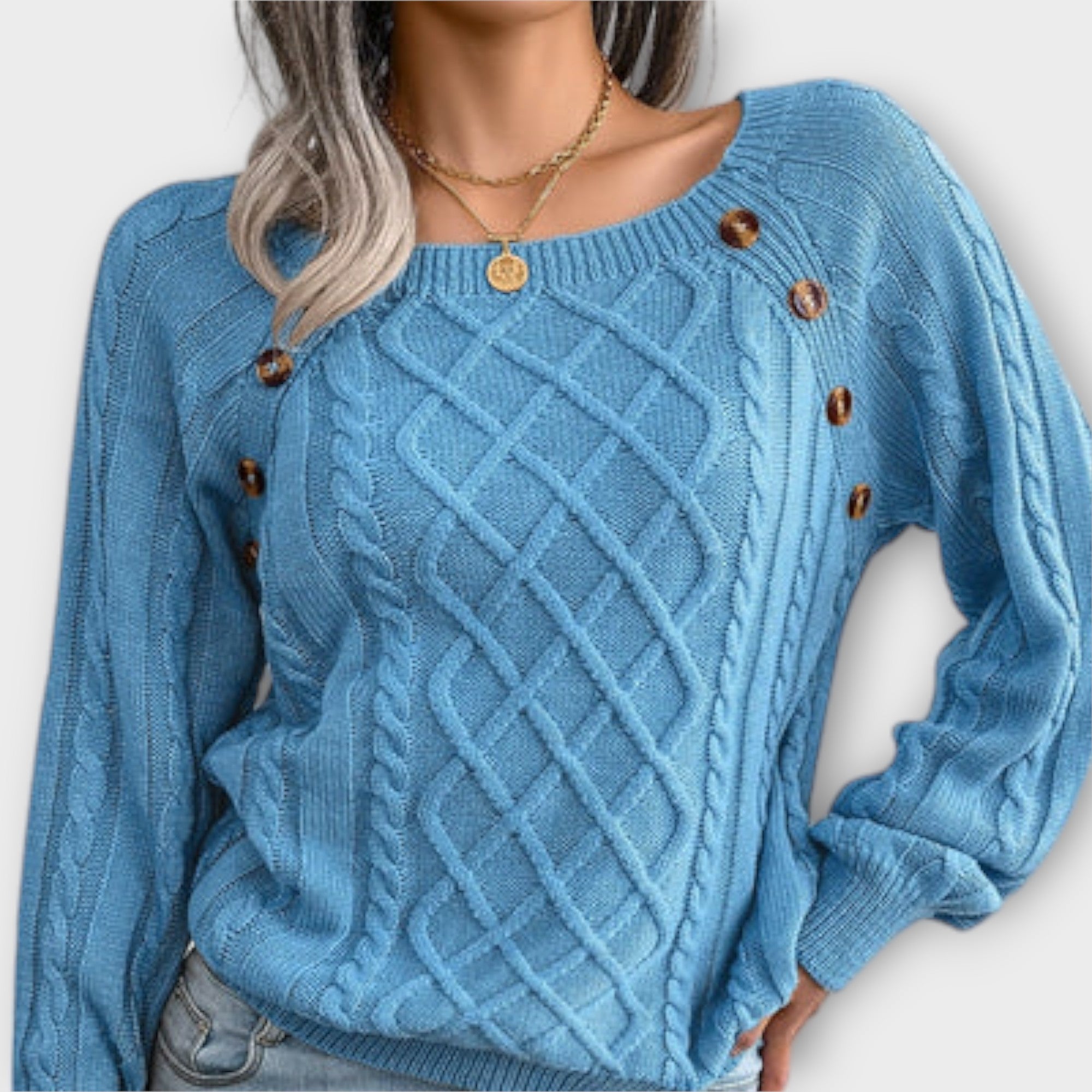 Malia – Sweter damski z guziczkami