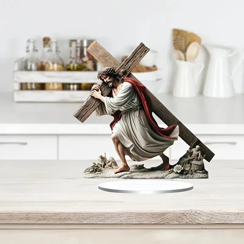 Decoration Christmas Nativity Centerpiece 2026 2D Acrylic Jesus Birth Scene Table Decor Religious Home Office Christmas Ornament