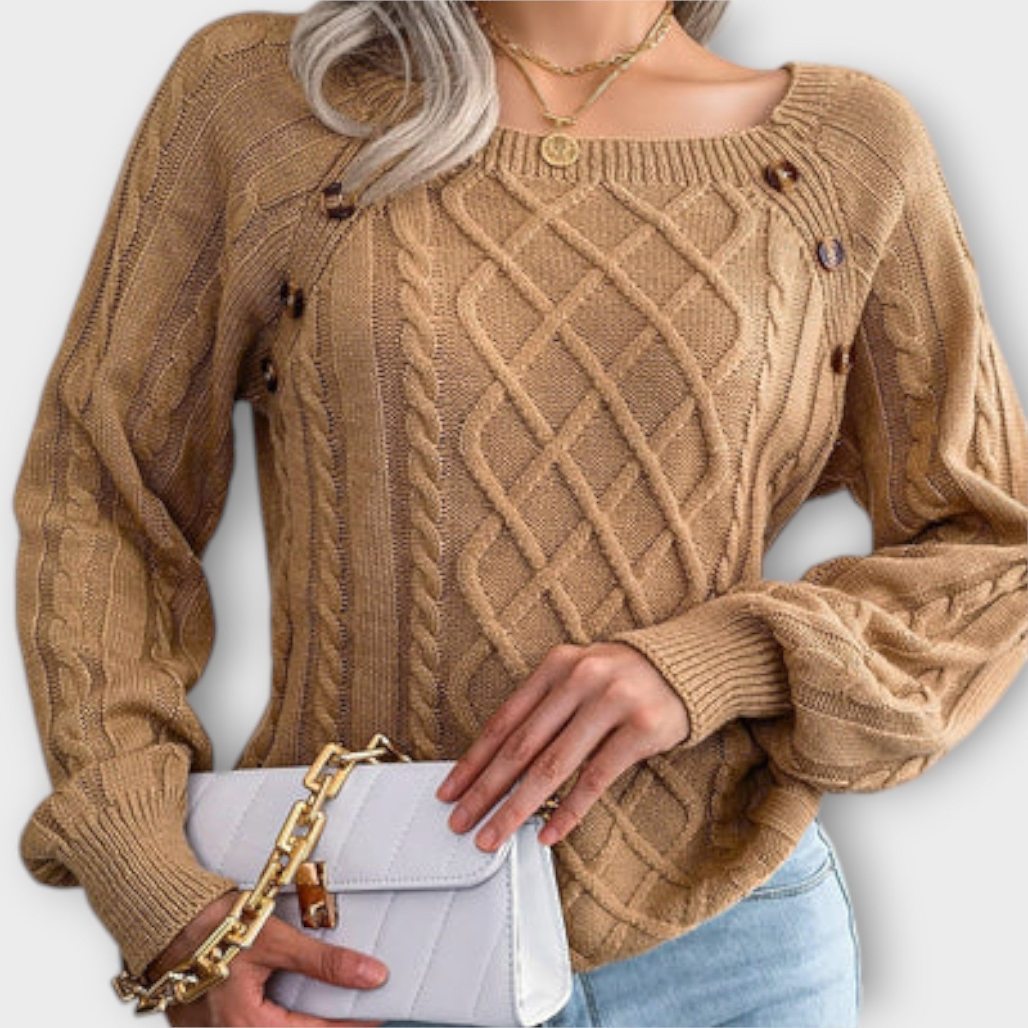Malia – Sweter damski z guziczkami