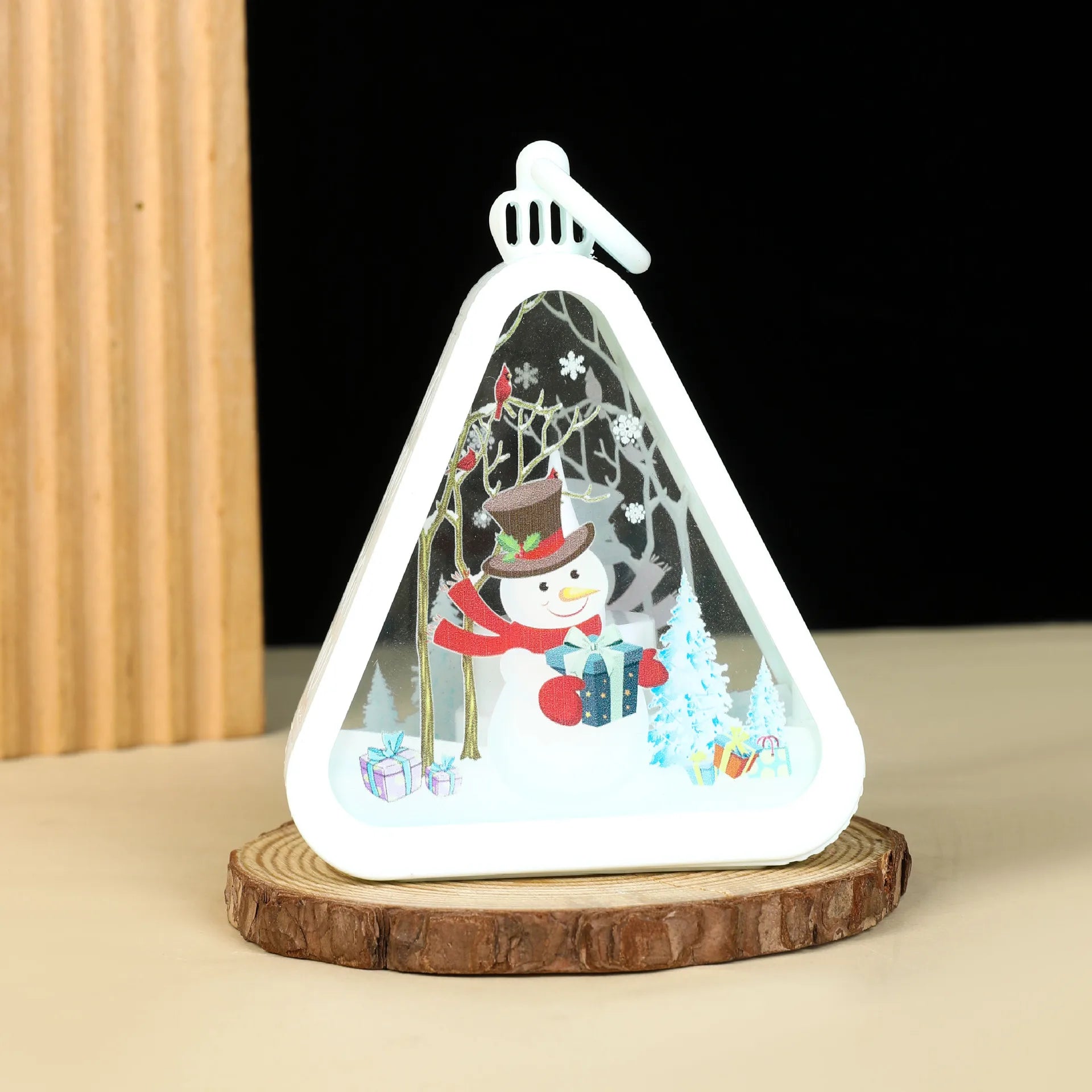Christmas Decoration Retro Small Night Light Hanging Ornament Glowing Lantern Gift Window Display Desktop Ornament Candle Light