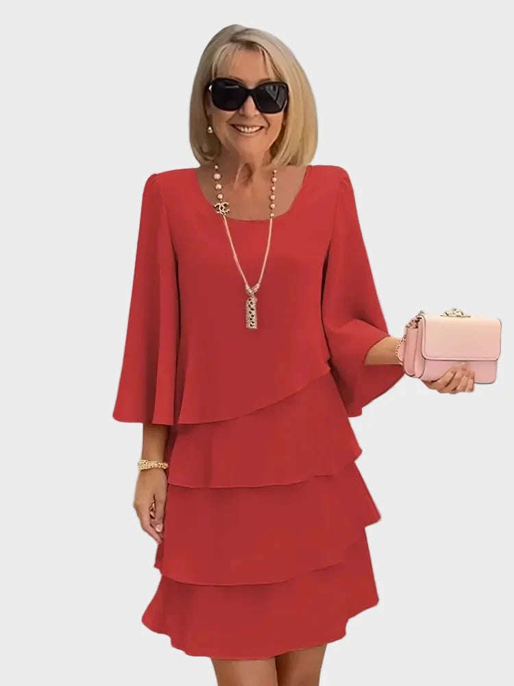 Élise – Elegancka sukienka o swobodnym kroju z falbanami