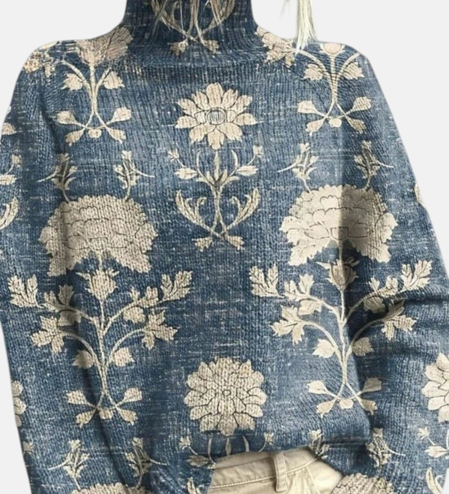 Katarzyna - Sweter z kwiatowym wzorem w stylu vintage