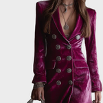 Vera - Welurowa Sukienka Blazer Maxi