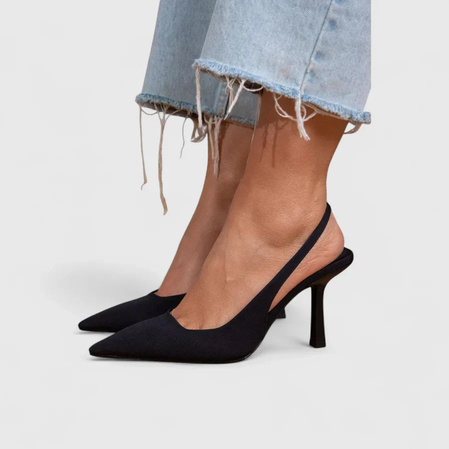 Karolina – Eleganckie Czółenka Slingback na Obcasie