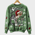 Olivia - Świąteczny kotek sweter z pluszu