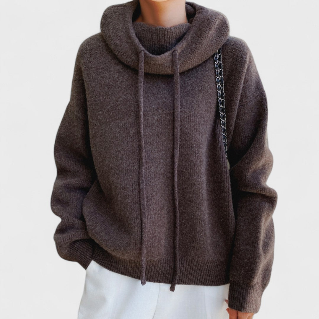 Szarlotta - Sweter z golfem z wełny merino