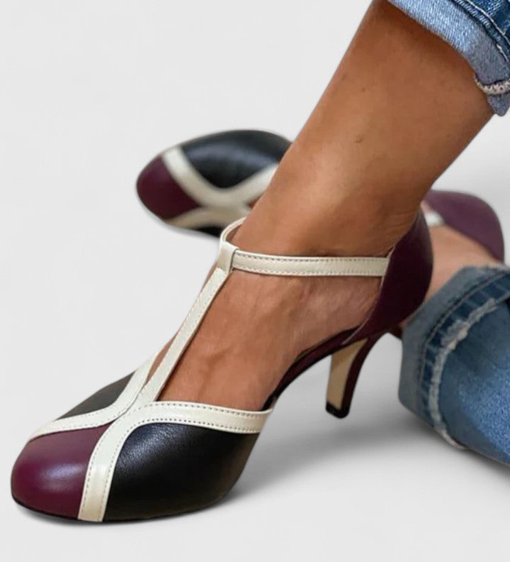 Weronika – Eleganckie Czółenka na Obcasie z Paskiem