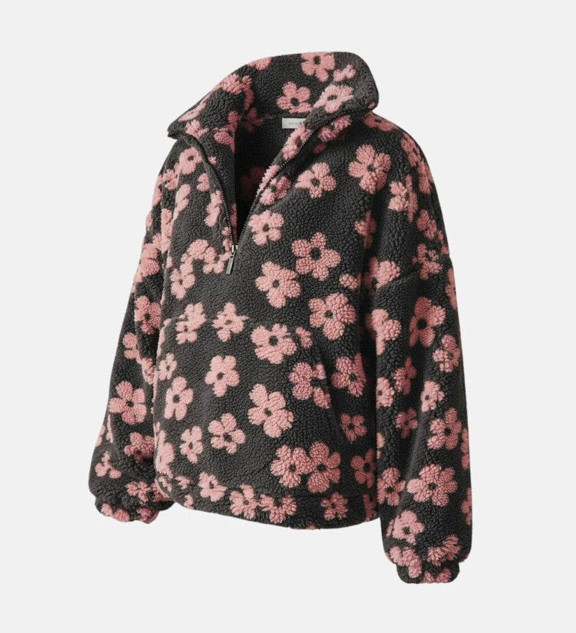 Dominika - Kwiatowy Ciepły Fleecepullover