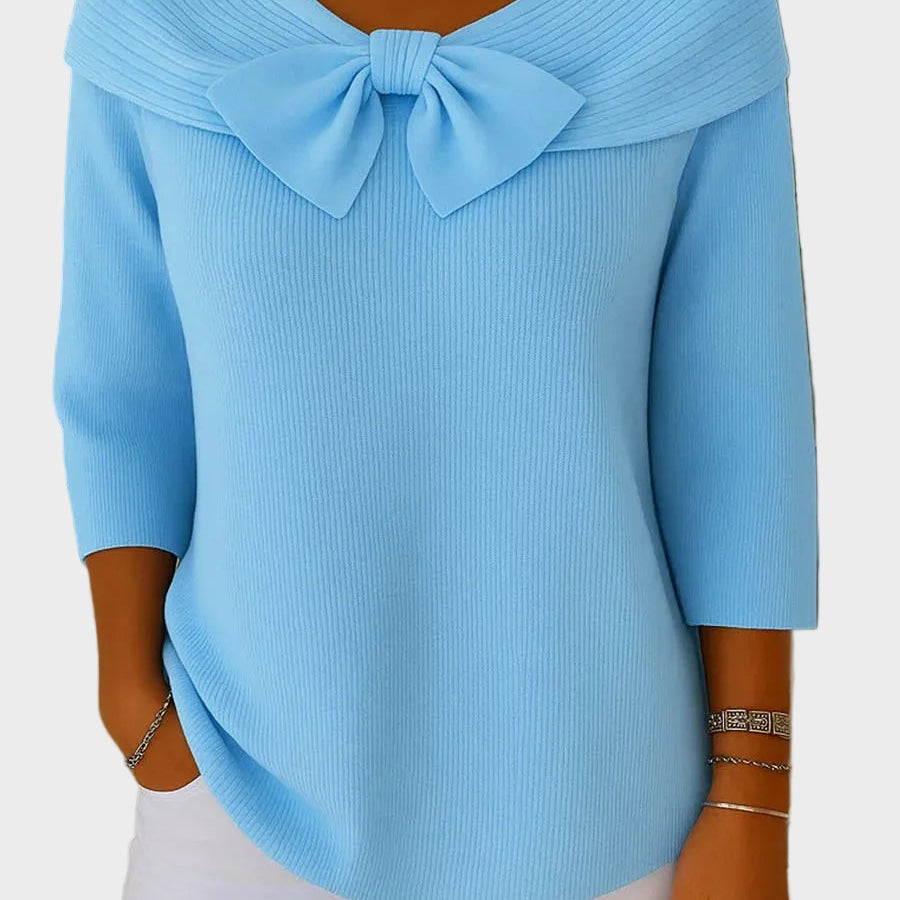 Aline - Miękki i Elegancki Sweter z Kokardą