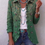 Aria | Boho Paisley Print Ruffled Jacket